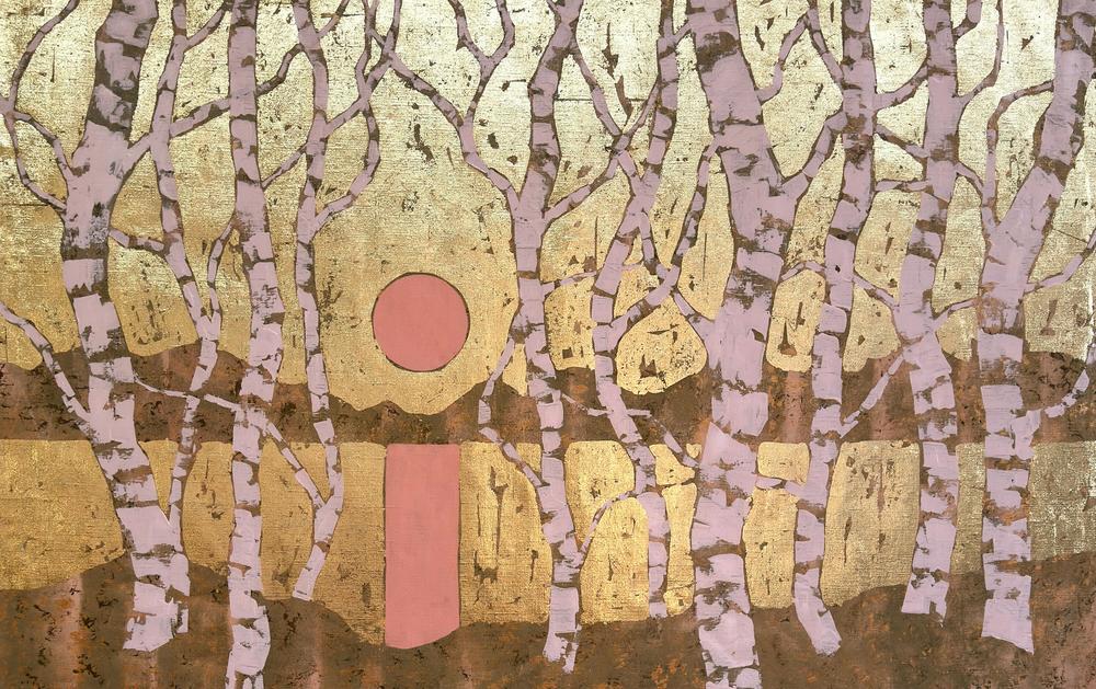 Golden Pink Sunset - Original Painting by Ekaterina Prisich-by-Ekaterina Prisich-original art-Gioia