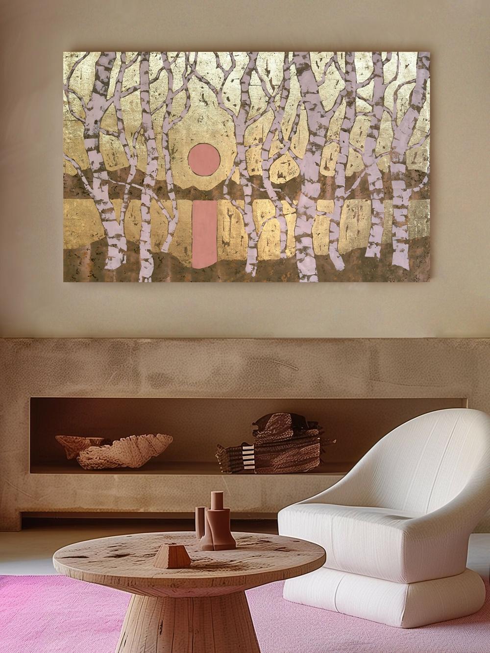 Golden Pink Sunset - Original Painting by Ekaterina Prisich-by-Ekaterina Prisich-original art-Gioia