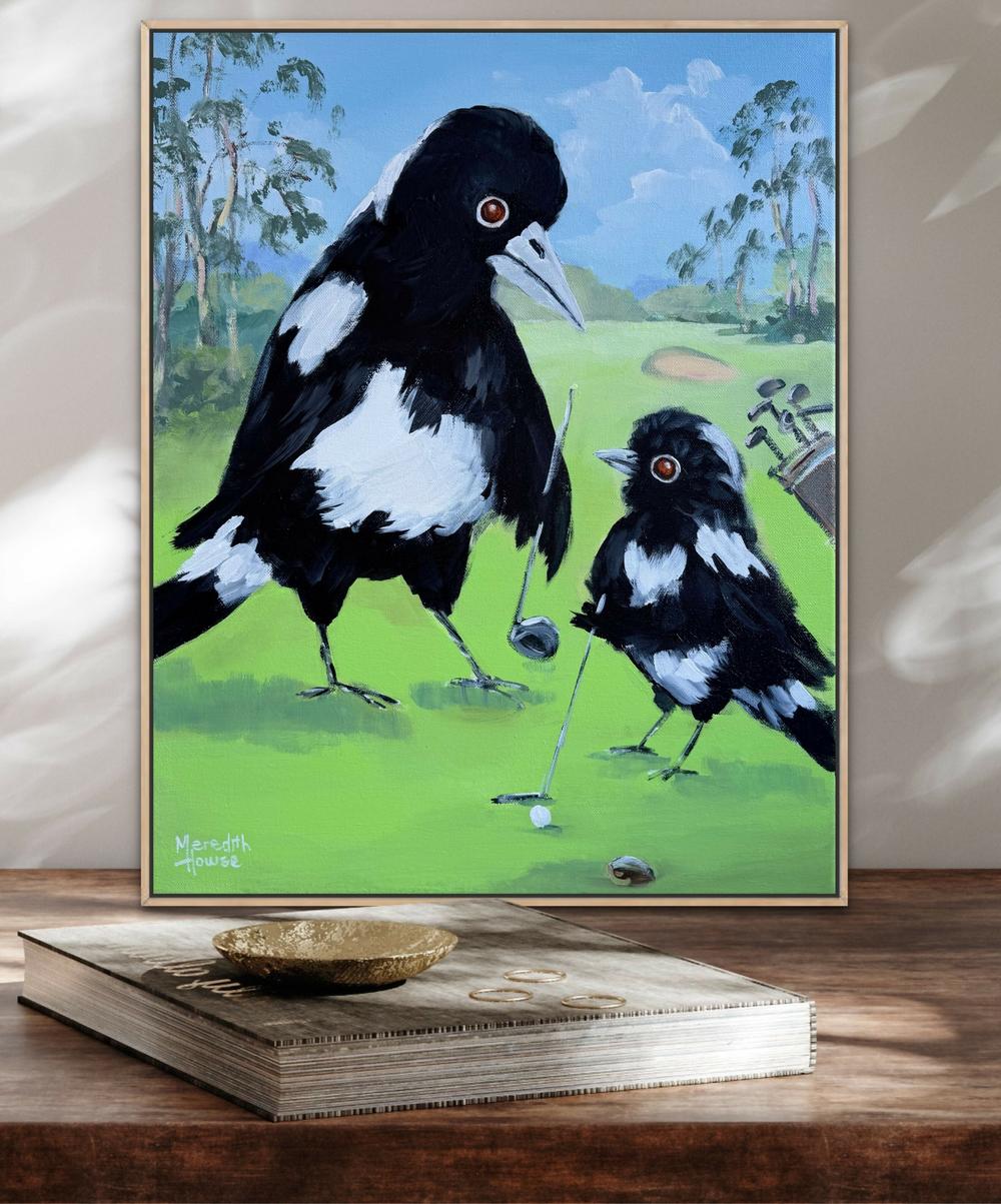 Golf with Dad-by-Meredith Howse-original art-Gioia