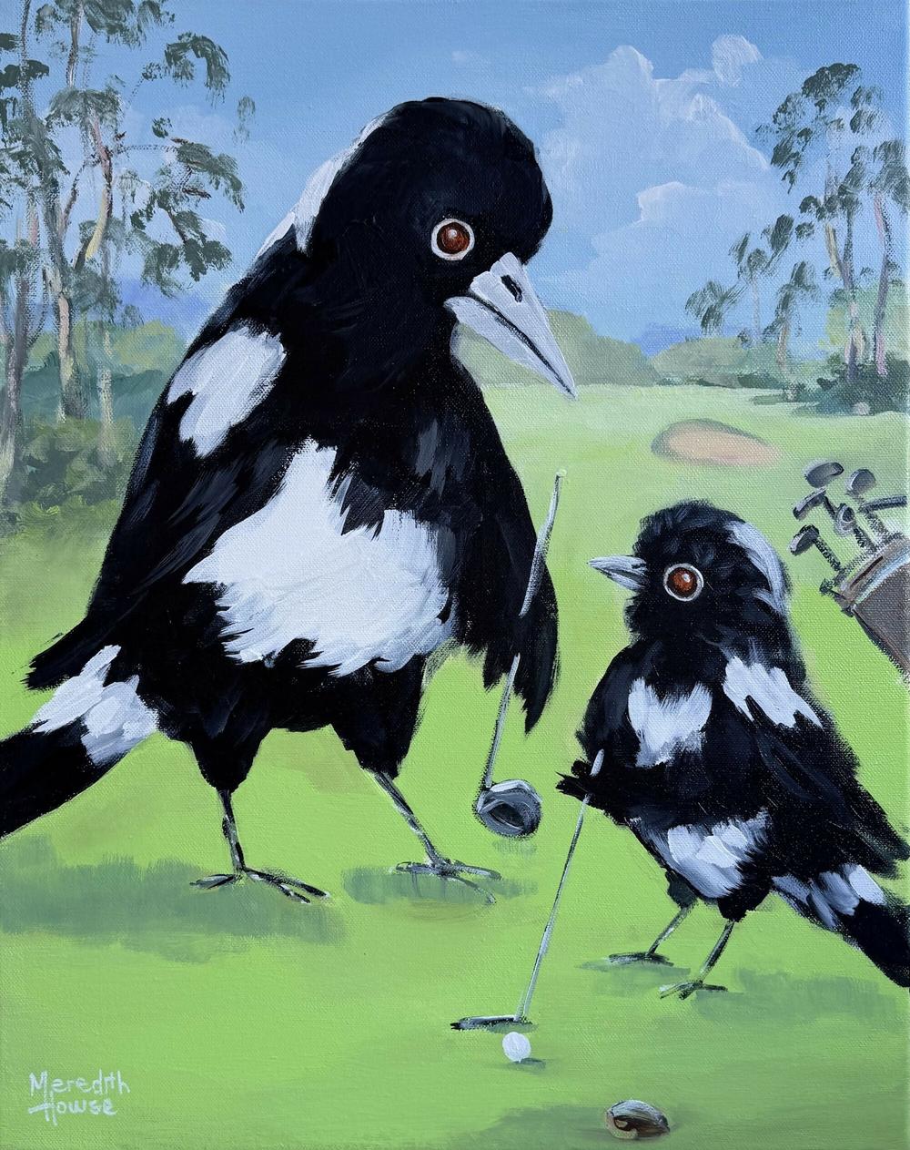 Golf with Dad-by-Meredith Howse-original art-Gioia