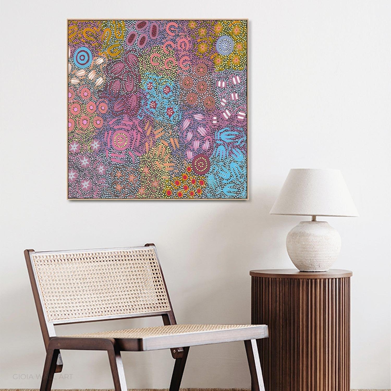 Grandmothers Country, Acrylic on Canvas, 88x100cm , Original Artwork-by-Azeza Possum-original art-Gioia