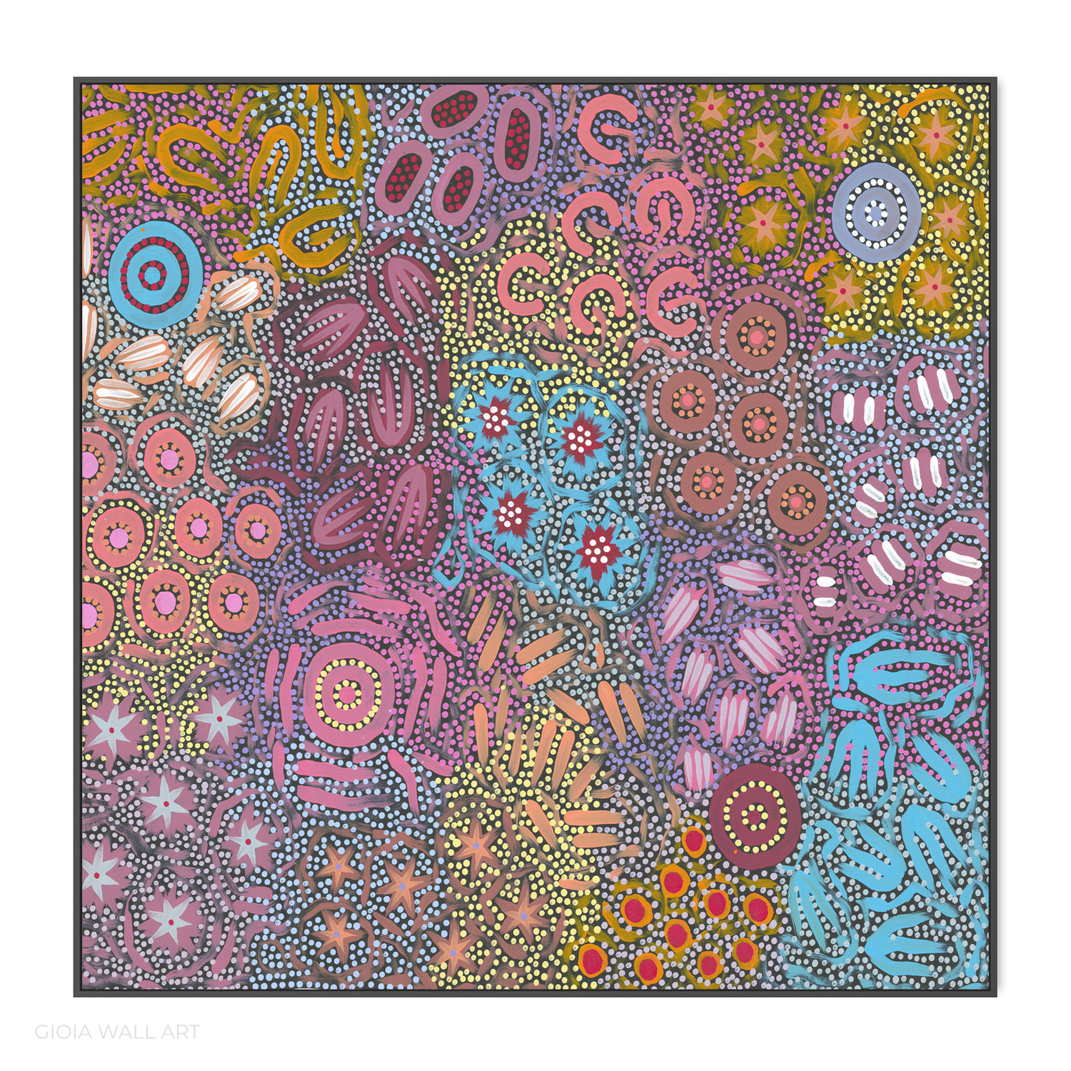 Grandmothers Country, Acrylic on Canvas, 88x100cm , Original Artwork-by-Azeza Possum-original art-Gioia