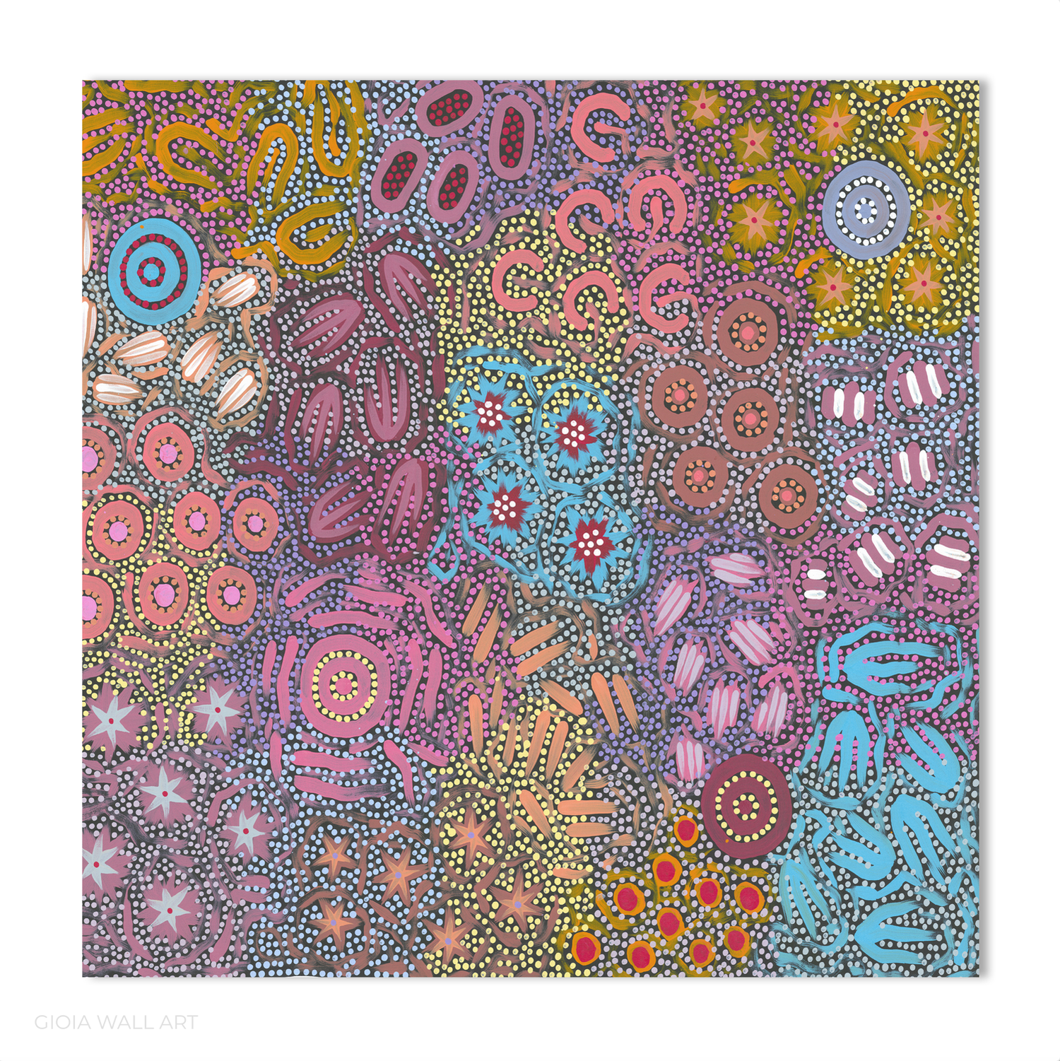 Grandmothers Country, Acrylic on Canvas, 88x100cm , Original Artwork-by-Azeza Possum-original art-Gioia