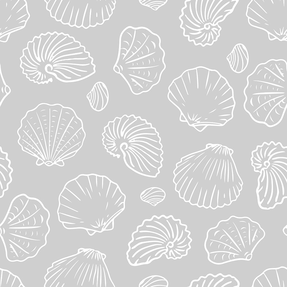 Grey Seashells-wallpaper-eco-friendly-easy-removal-Gioia Wall Art-1