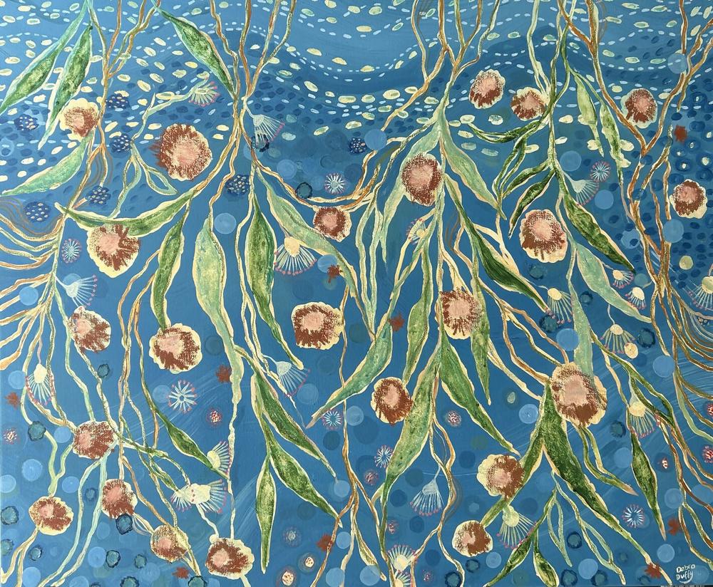 Gum Blossom and Blue-by-Debra Duffy-original art-Gioia