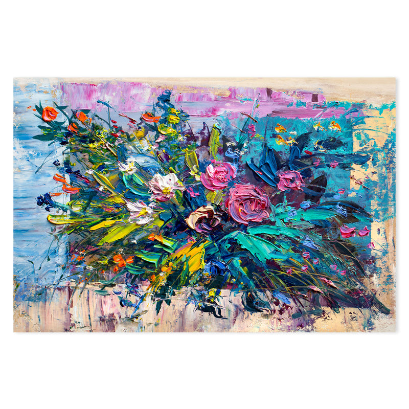 A Maelstrom Of Flowers , Hand-Painted Canvas