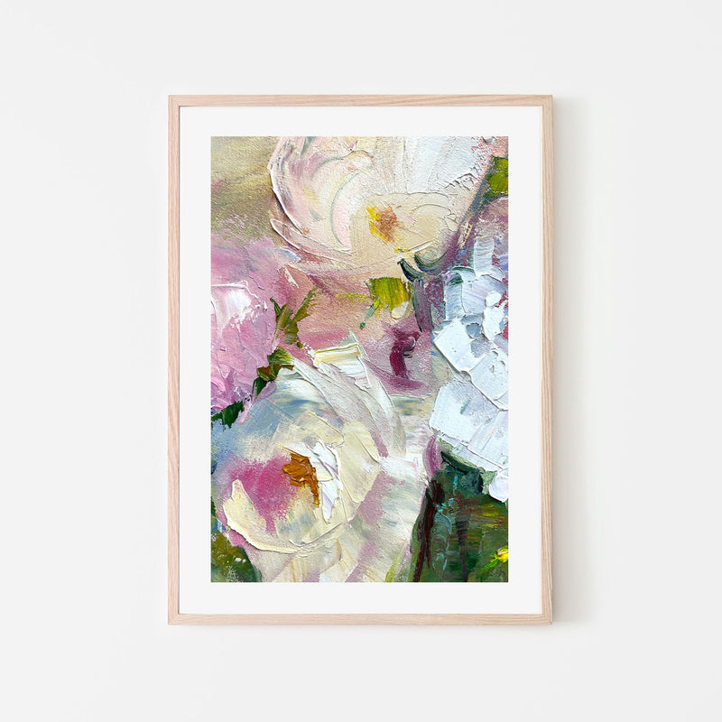 Textured Roses , Hand-Painted Canvas