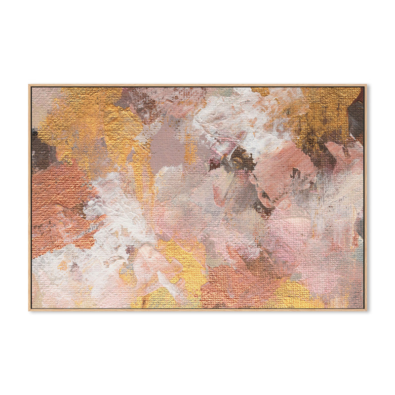 Bronze And Gold Abstract , Hand-Painted Canvas