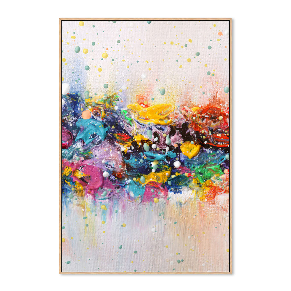Canvas Painting, Colour Riot , Hand-Painted Canvas, Framed