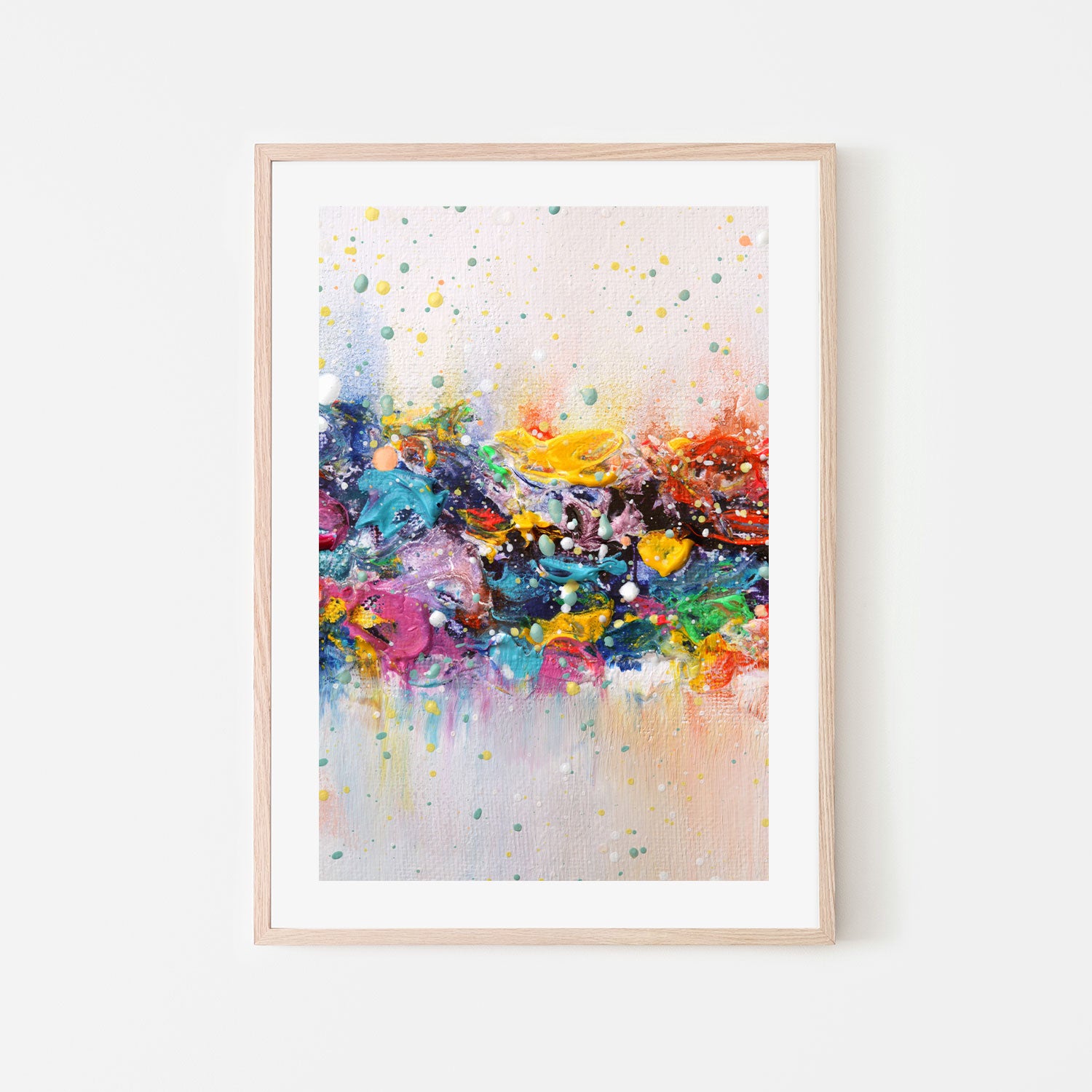 Canvas Painting, Colour Riot , Hand-Painted Canvas, Framed