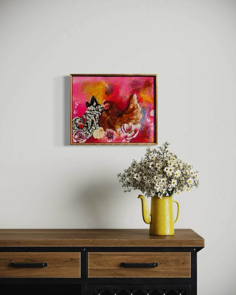 Hatching Hearts, Original Hand-Painted Canvas By Emily Birdsey-by-Emily Birdsey-original art-Gioia