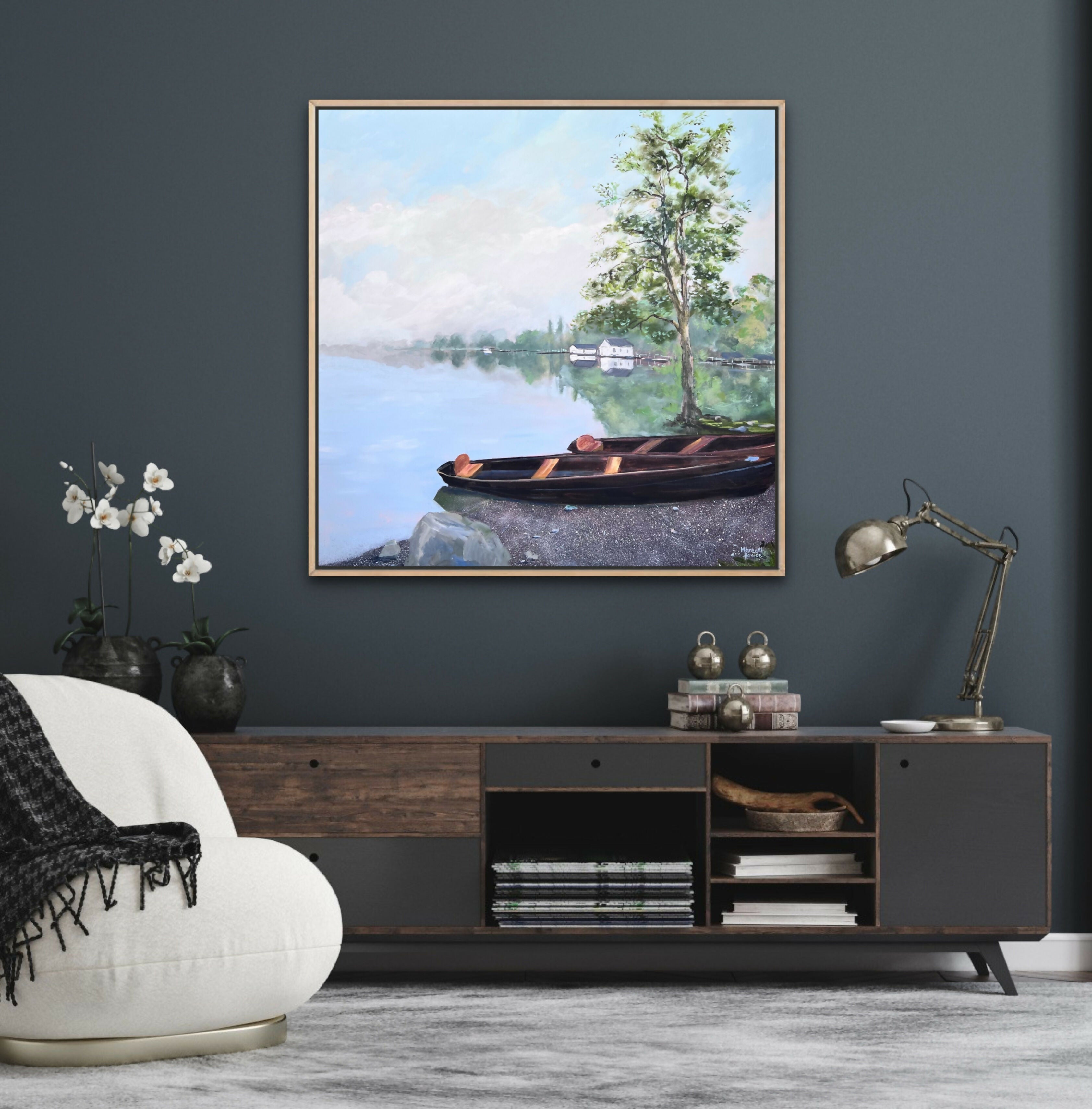 Windermere Boats, Original Hand-Painted Canvas By Meredith Howse
