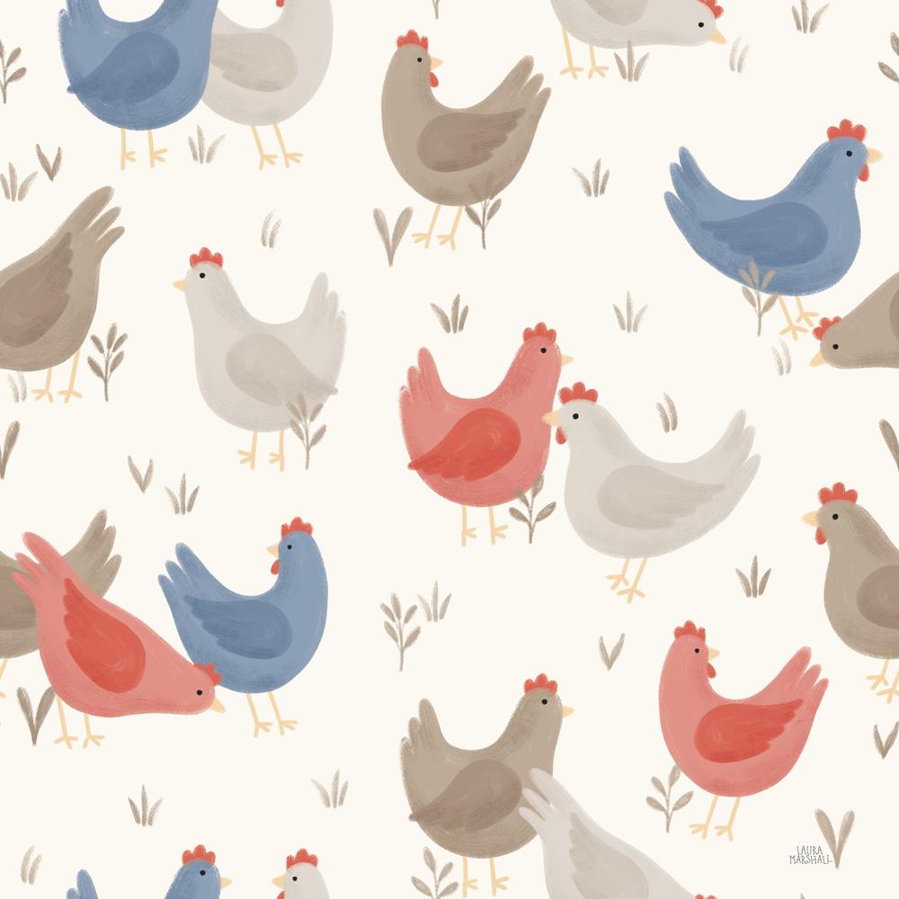 Homespun Americana Pattern IVA-wallpaper-eco-friendly-easy-removal-Laura Marshall-1