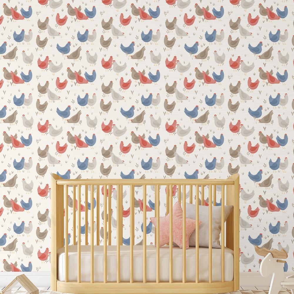 Homespun Americana Pattern IVA-wallpaper-eco-friendly-easy-removal-Laura Marshall-2