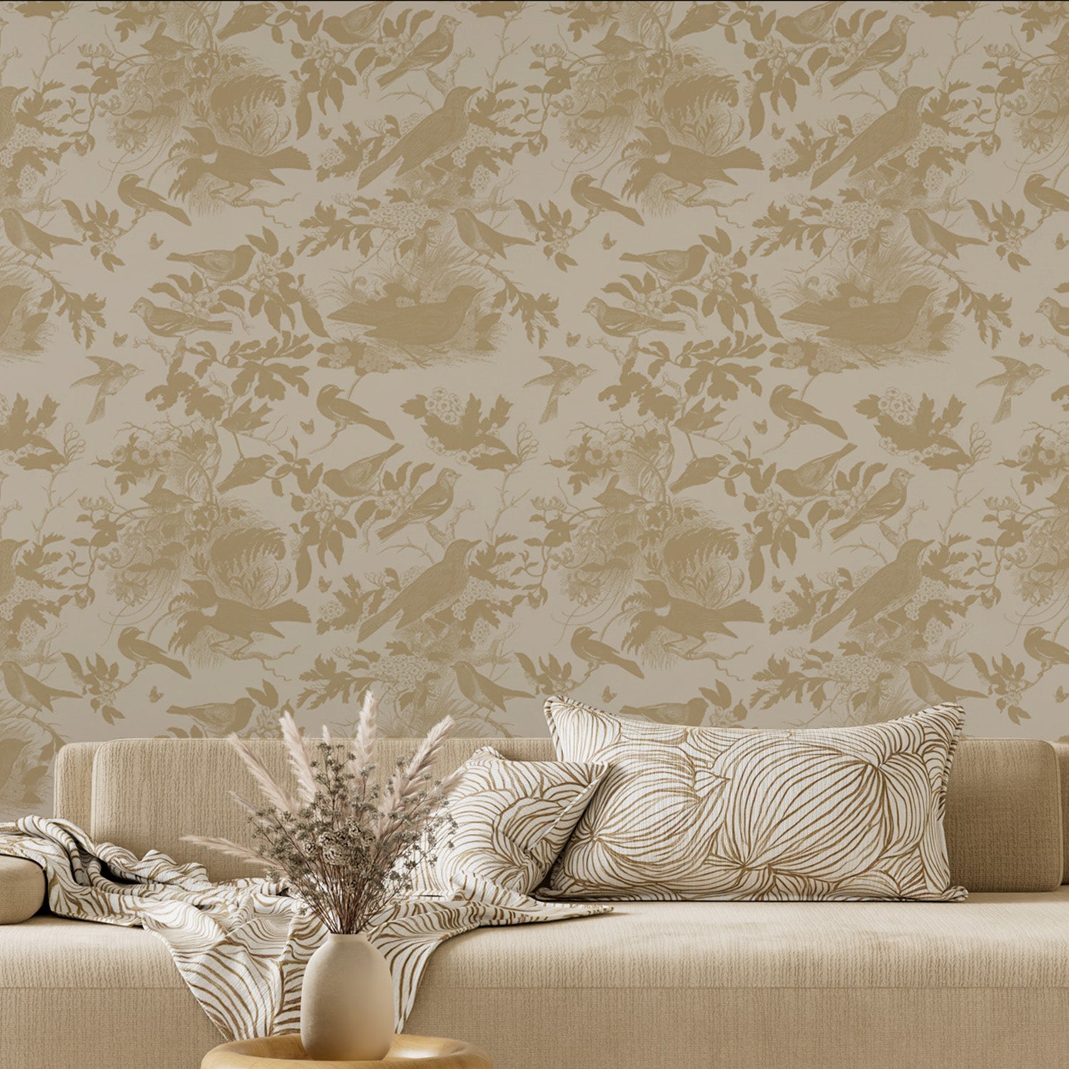 Honeybloom Bird Pattern IC-wallpaper-eco-friendly-easy-removal-Wild Apple Portfolio-2