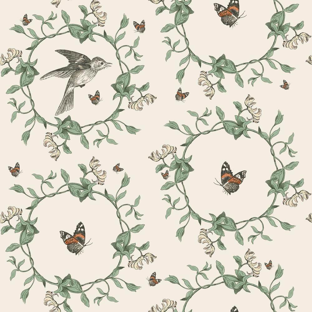 Honeybloom Bird Pattern III-wallpaper-eco-friendly-easy-removal-Wild Apple Portfolio-1