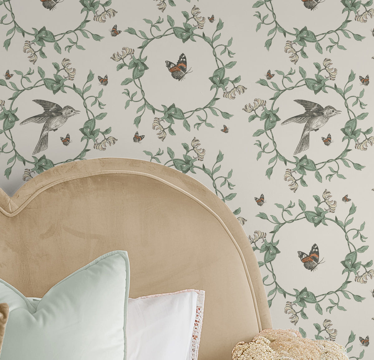 Honeybloom Bird Pattern III-wallpaper-eco-friendly-easy-removal-Wild Apple Portfolio-2
