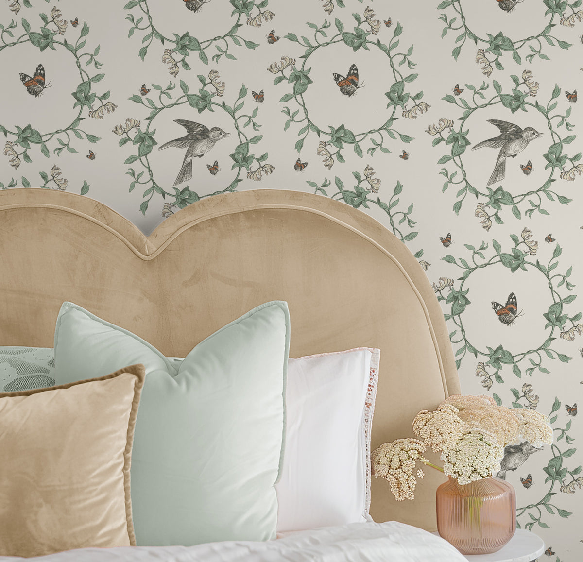 Honeybloom Bird Pattern III-wallpaper-eco-friendly-easy-removal-Wild Apple Portfolio-5