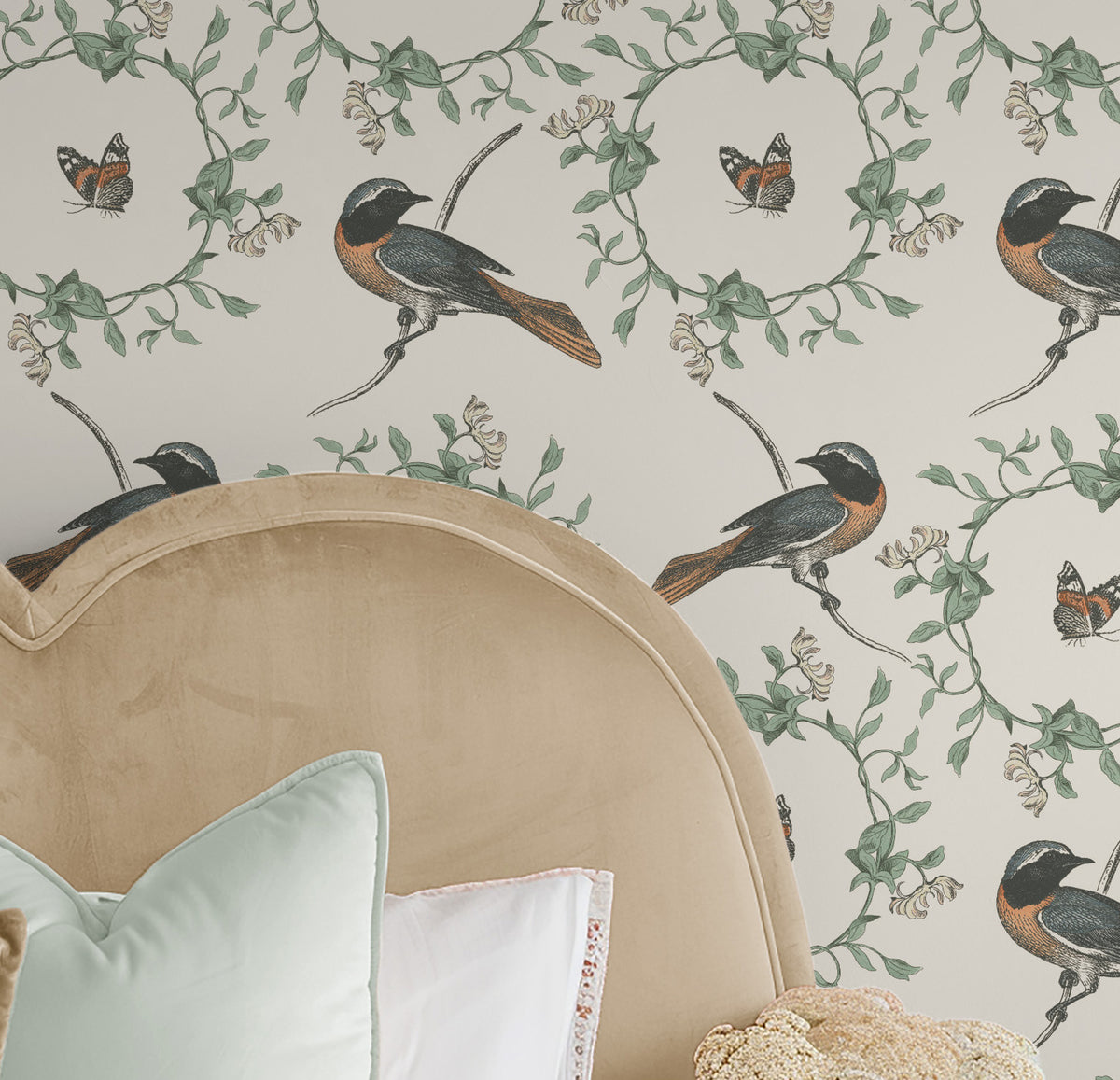 Honeybloom Bird Pattern IV-wallpaper-eco-friendly-easy-removal-Wild Apple Portfolio-2