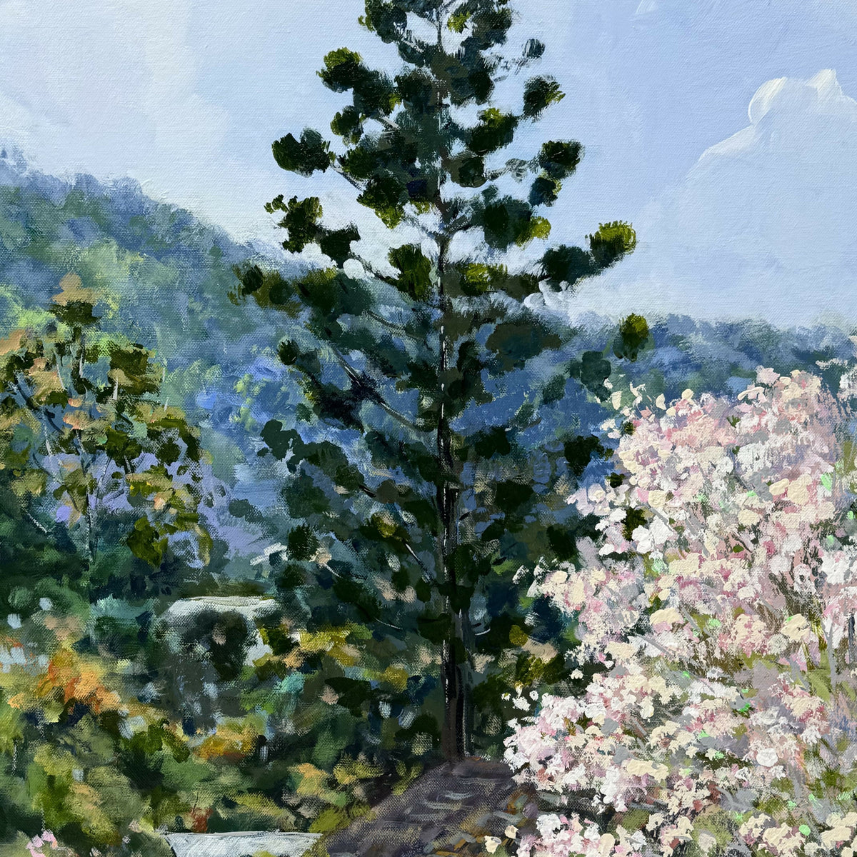 Oleander Drive Ashgrove. Original hand-painted artwork by Meredith Howse.
