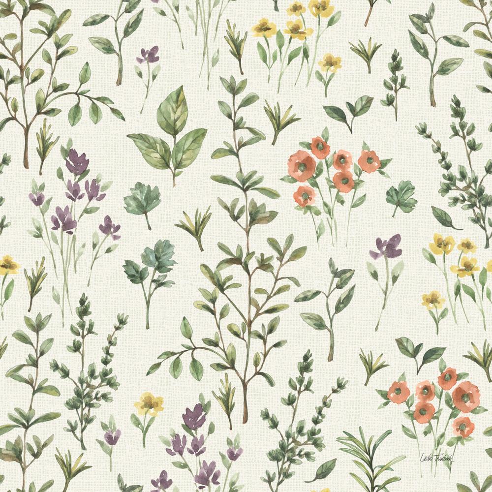 Illustrated Garden Pattern IIA-wallpaper-eco-friendly-easy-removal-Leslie Trimbach-1