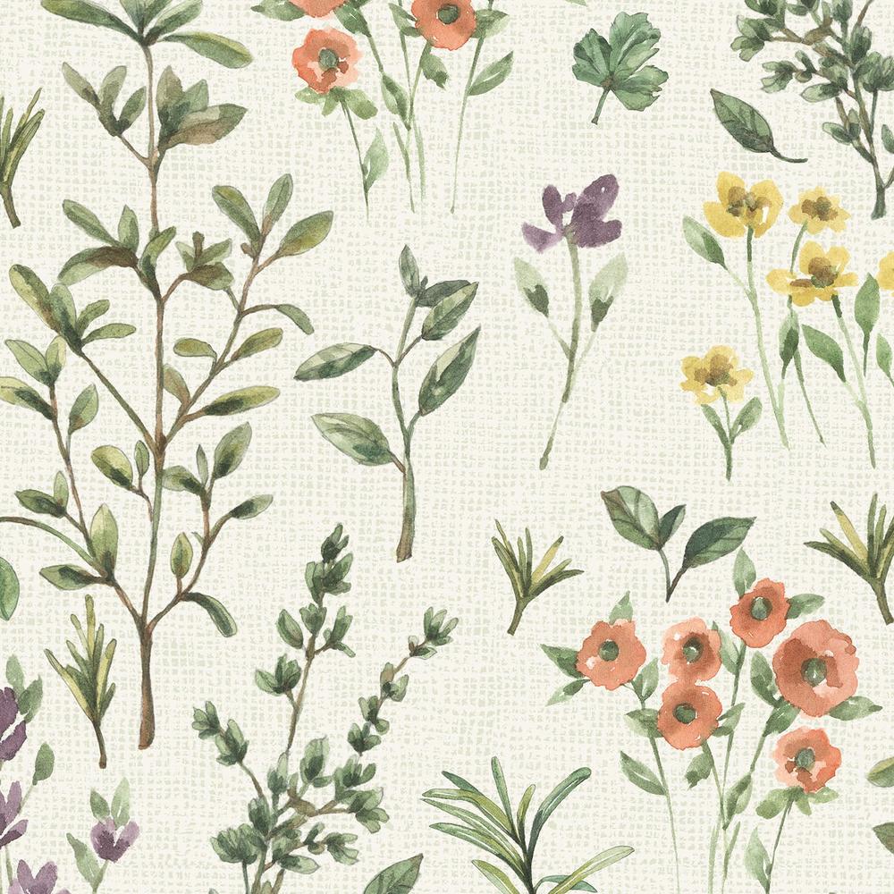 Illustrated Garden Pattern IIA-wallpaper-eco-friendly-easy-removal-Leslie Trimbach-4
