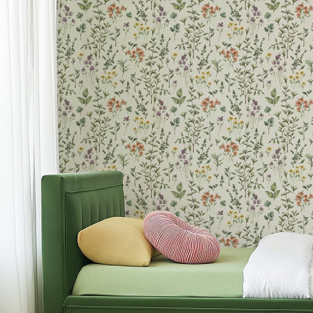 Illustrated Garden Pattern IIIA-wallpaper-eco-friendly-easy-removal-Leslie Trimbach-2