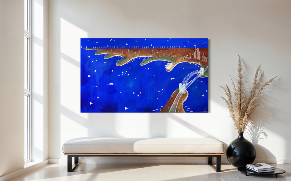 Into the Blue, Beyond the Harbour-by-Peter Taylor Original Art-original art-Gioia
