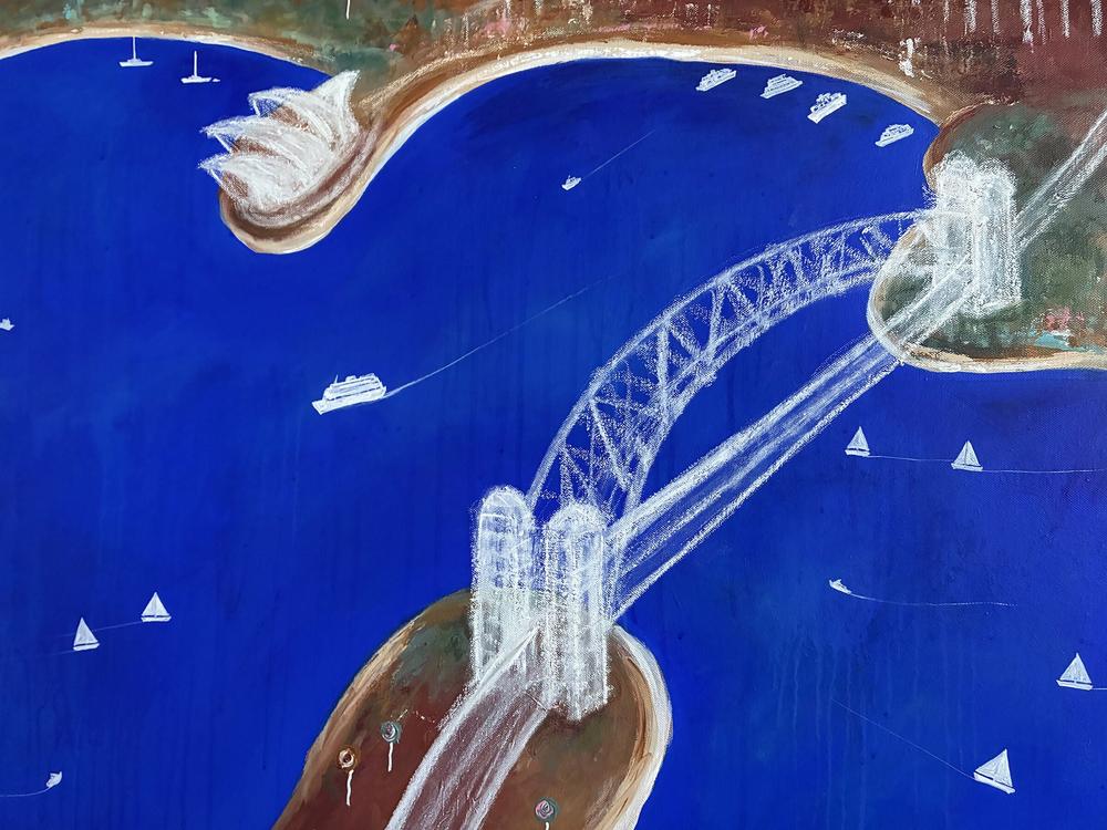 Into the Blue, Beyond the Harbour-by-Peter Taylor Original Art-original art-Gioia