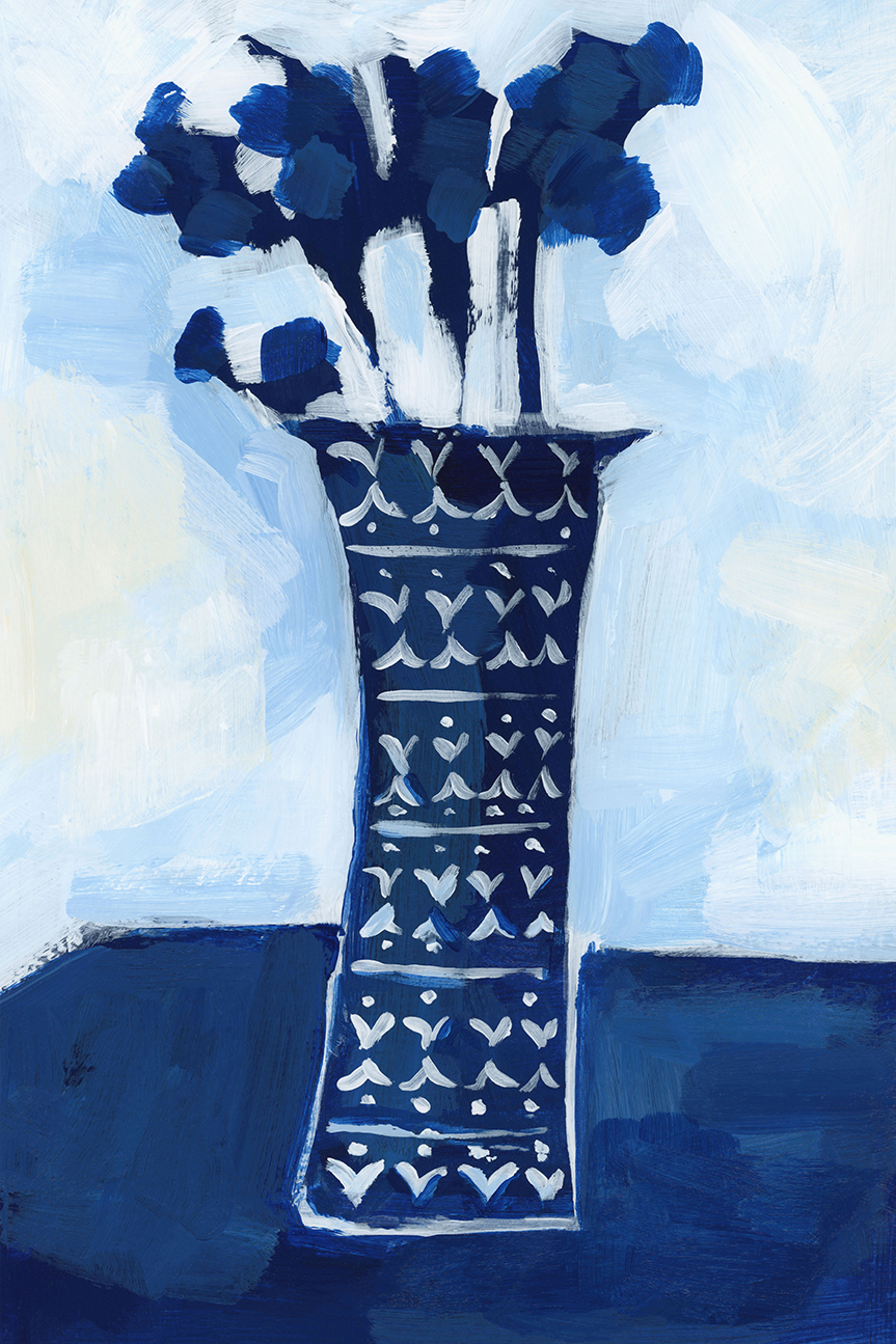 Blue & White Florals , Style B