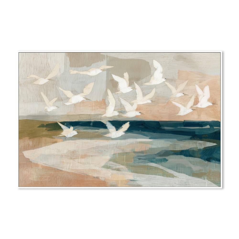 Birds in Flight Over Water