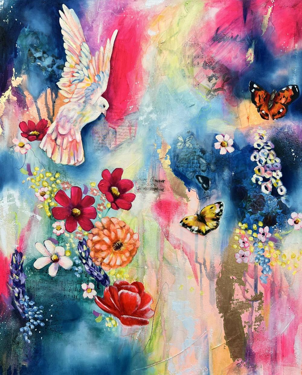 Joy Reborn, Original Hand-Painted Canvas By Emily Birdsey-by-Emily Birdsey-original art-Gioia