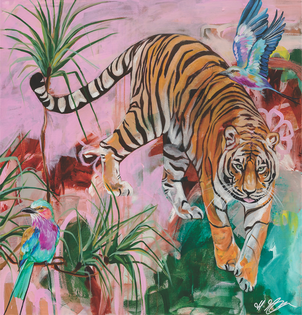Jungle Boogie, Acrylic on Canvas, 76x76cm, By Heylie Morris , Original Artwork-by-Heylie Morris-original art-Gioia