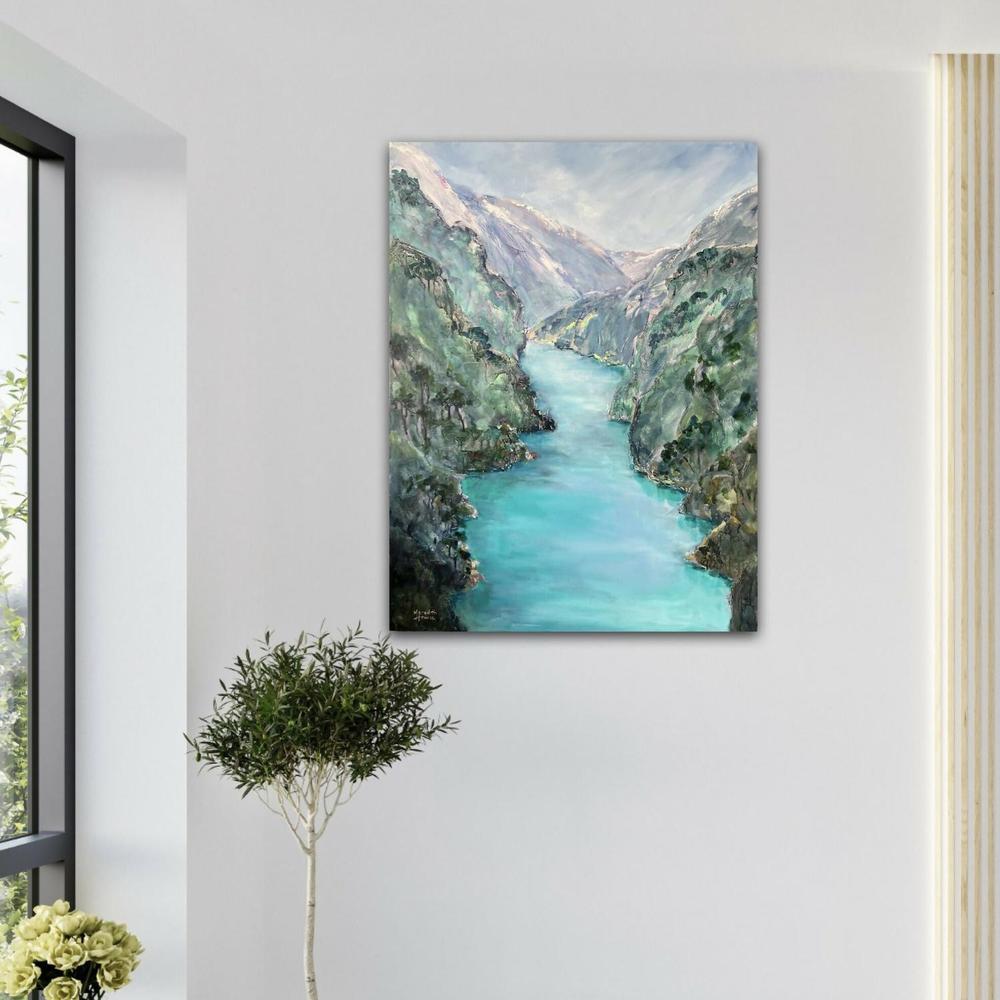 Kawarau River, Original Hand-Painted Canvas By Meredith Howse-by-Meredith Howse-original art-Gioia