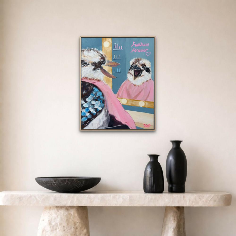 Kookaburra Featherdresser-by-Meredith Howse-original art-Gioia