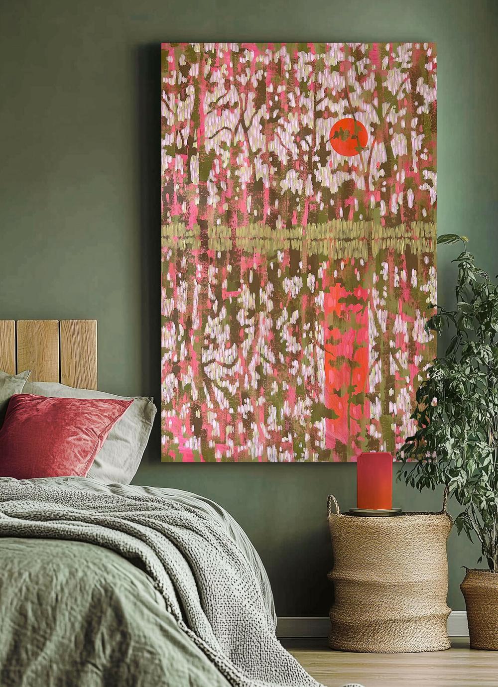 Lace of the Forest at Sunset - Original Painting-by-Ekaterina Prisich-original art-Gioia