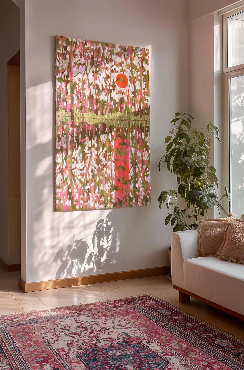 Lace of the Forest at Sunset - Original Painting-by-Ekaterina Prisich-original art-Gioia