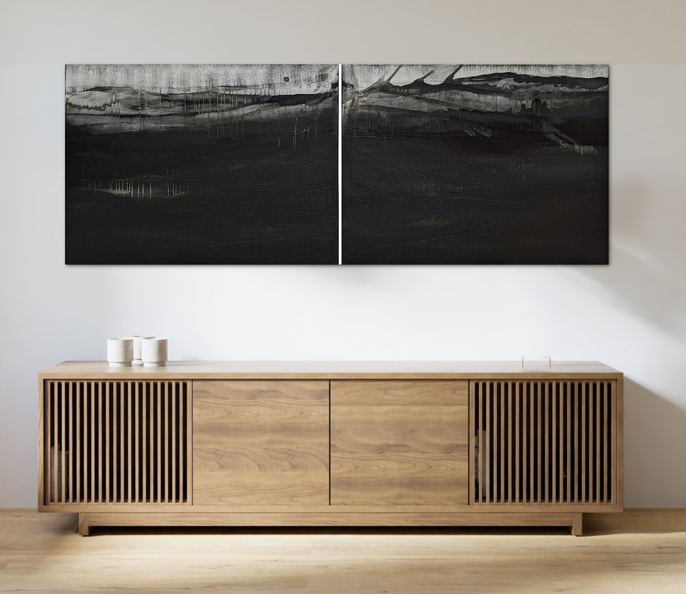 Landscape No 21 - Diptych , Original Artwork-by-Emilie Heurtevent Original Artwork-original art-Gioia