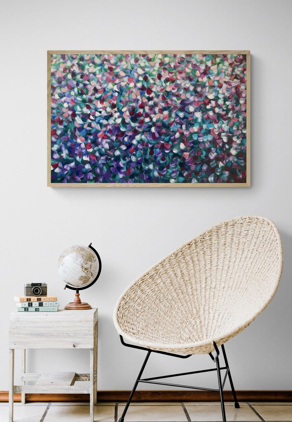 Lavender Fields, Original Hand-Painted Canvas By Katherine Spiller-by-Katherine Spiller-original art-Gioia