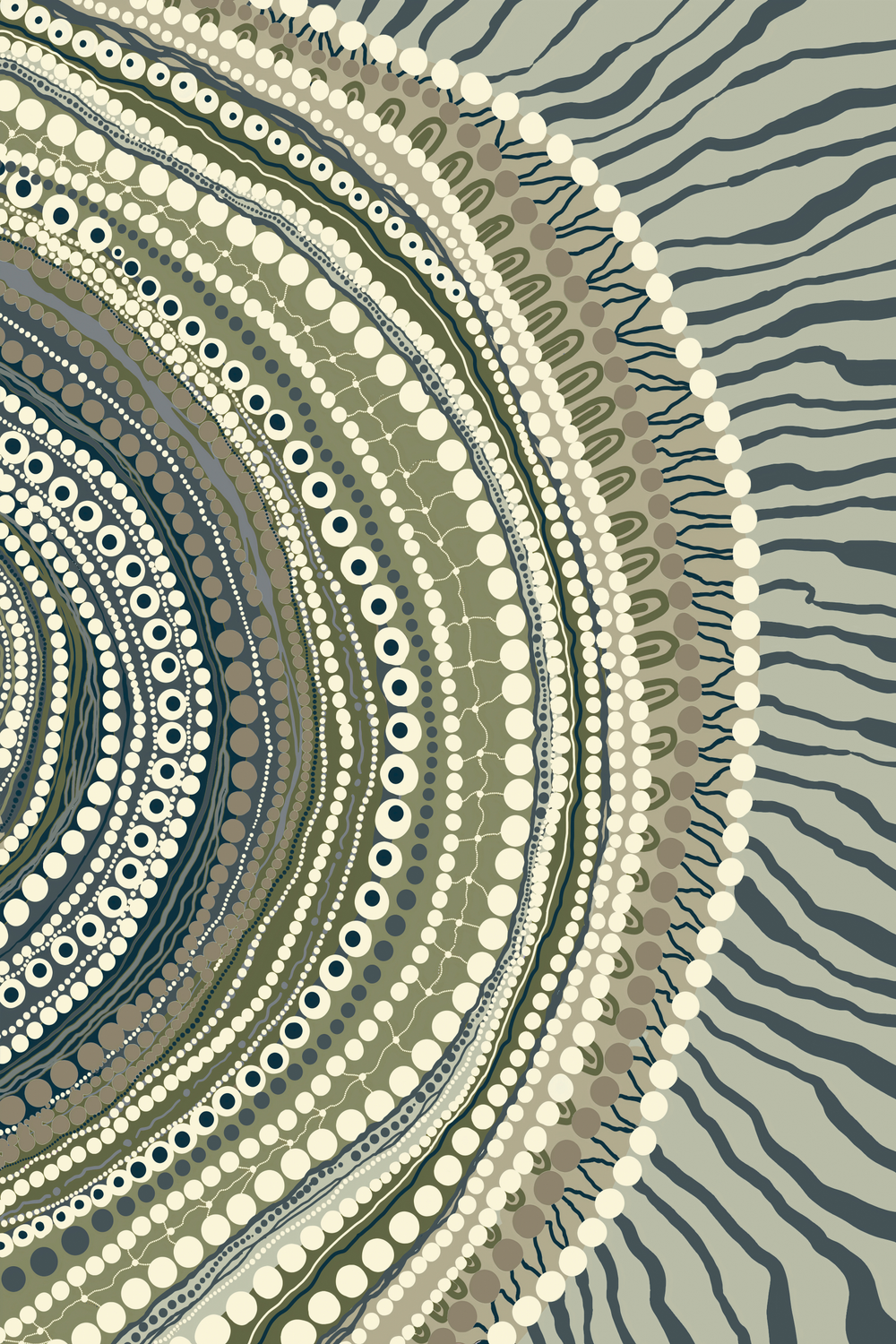 Blooming Female Earth, Style B, Green tone
