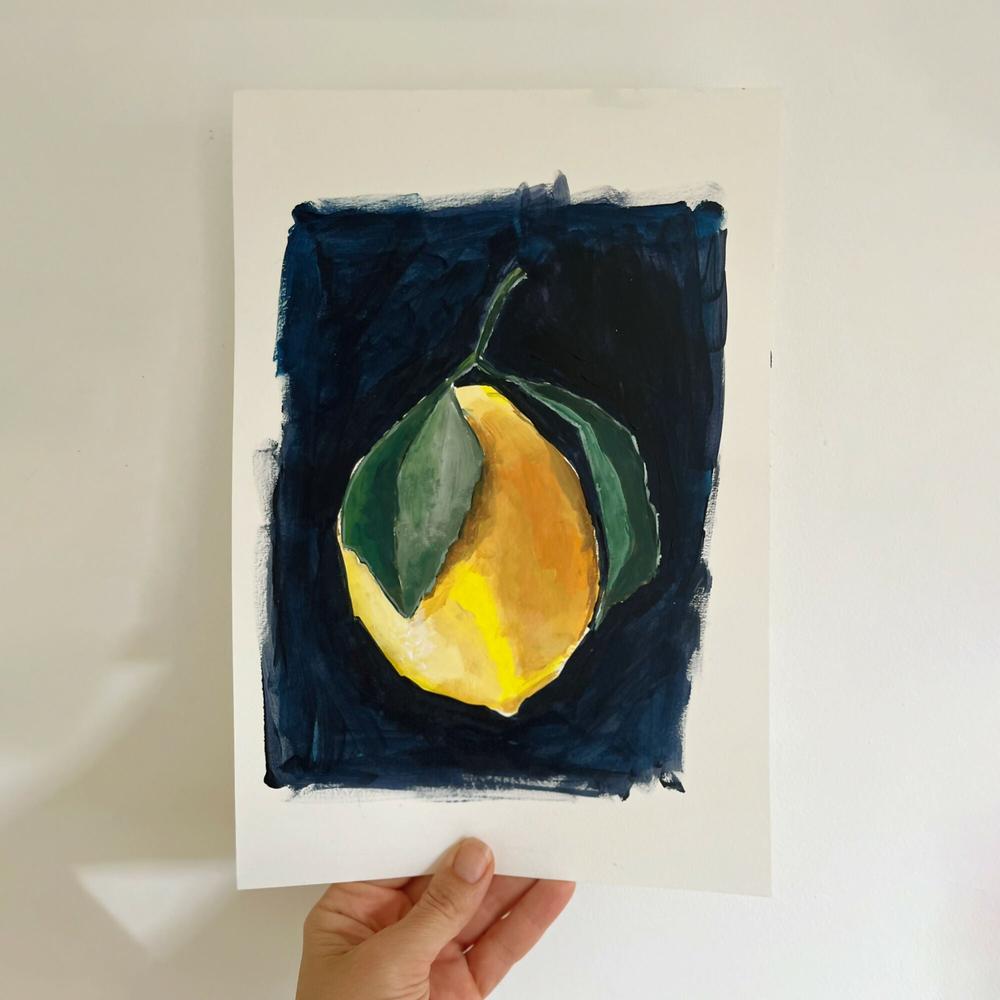 Lemon in the dark , Original Artwork-by-Lucrecia Caporale-original art-Gioia