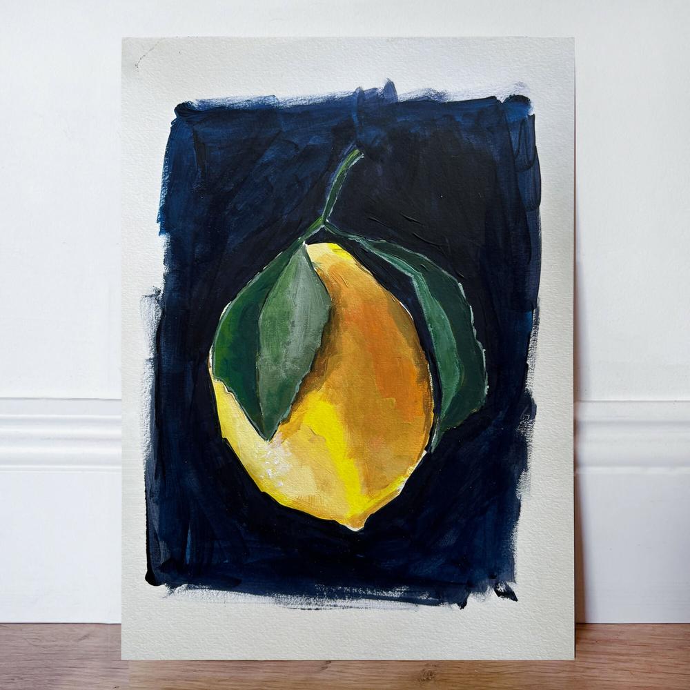 Lemon in the dark , Original Artwork-by-Lucrecia Caporale-original art-Gioia