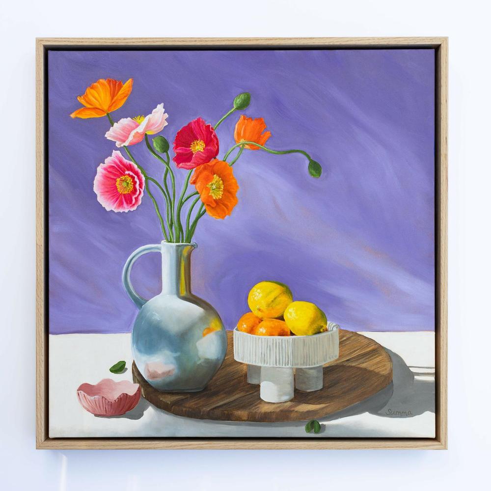 Lemons v Poppies , Original Artwork-by-Angie Summa-original art-Gioia
