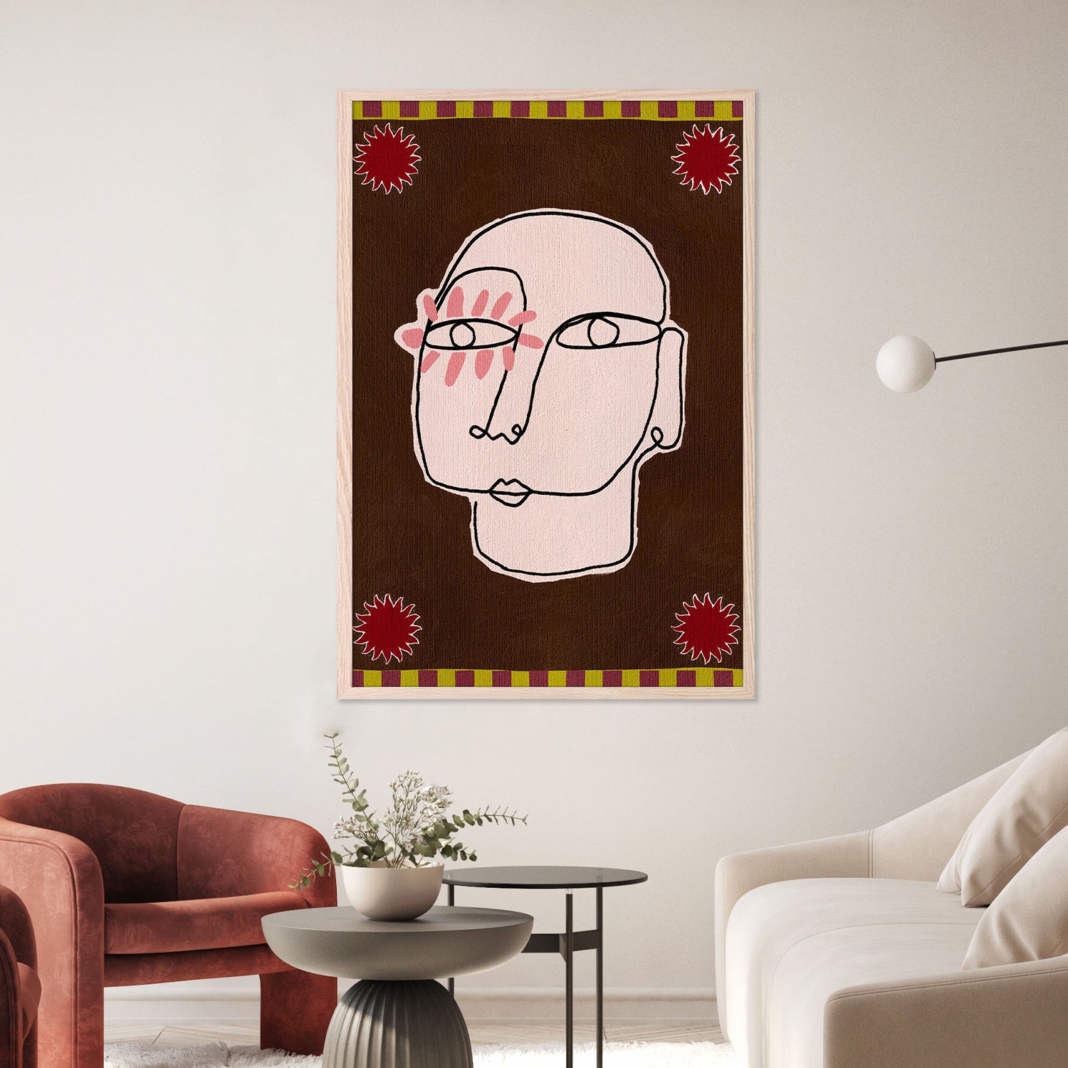 Minimalist Line Drawing Of A Face