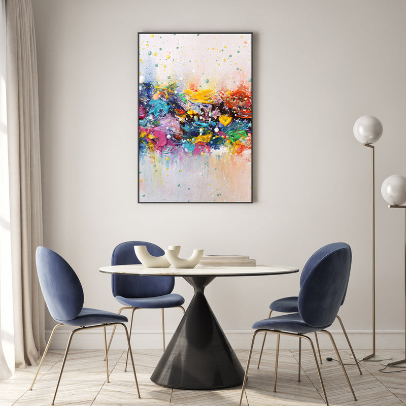 Canvas Painting, Colour Riot , Hand-Painted Canvas, Framed – Gioia Wall Art