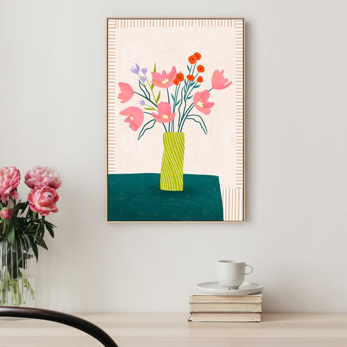 Colorful Blossoms in Stripes