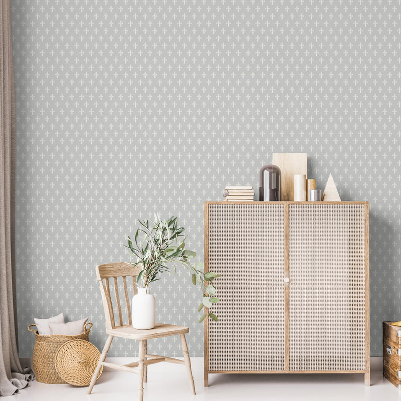 Grey Background Fleur De Lis, Wallpaper