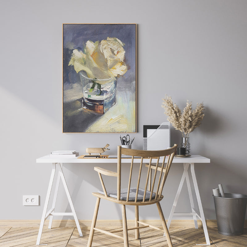 Glass Rose , Hand-Painted Canvas