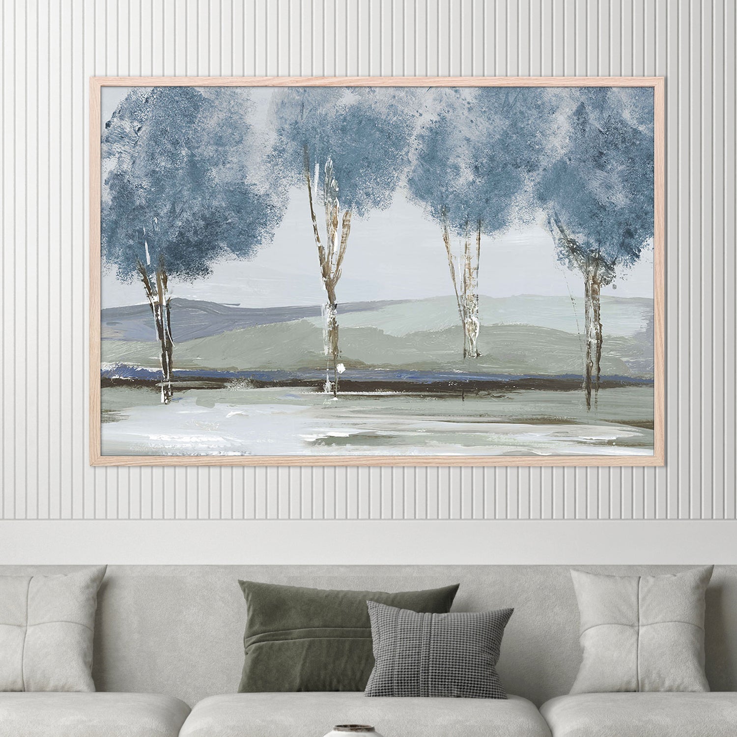 Golden Birch Tree Forest Blue Version