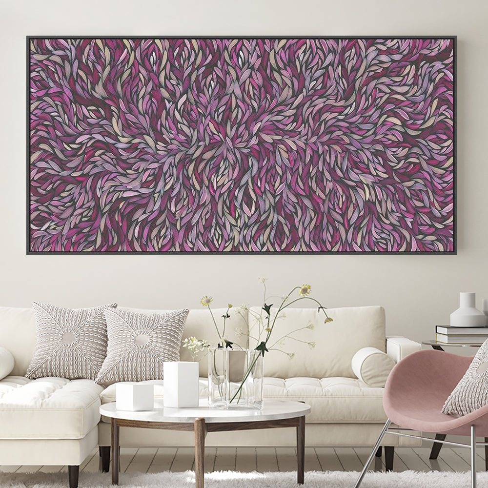 Tumbetin Baibaiye, Healing Leaves, Purple Beige and Cream